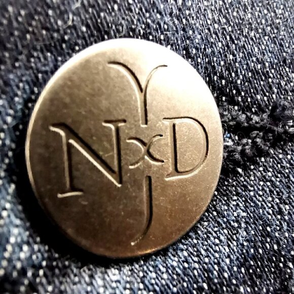 NYDJ EUC Women's 8 Boot Cut Style# 1000 Dark Blue Bling Colorful Beaded Jeans - Picture 5 of 13